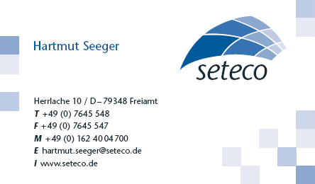 email to seteco, Hartmut Seeger, Freiamt Germany